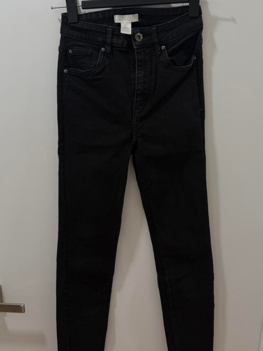H&M Black Skinny Jeans Size 2 High Waist Stretch